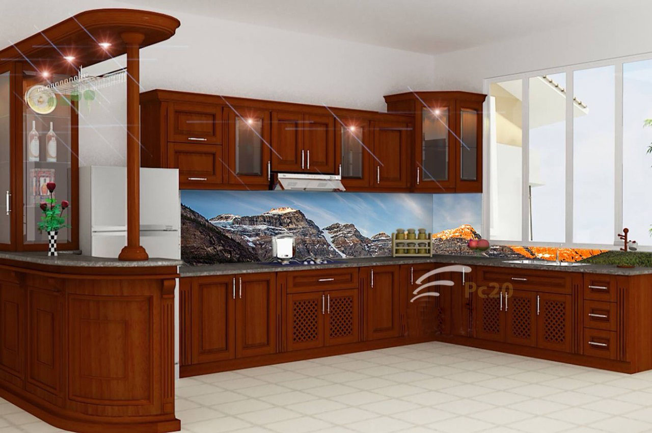 kính ốp bếp hoa văn 3d 9