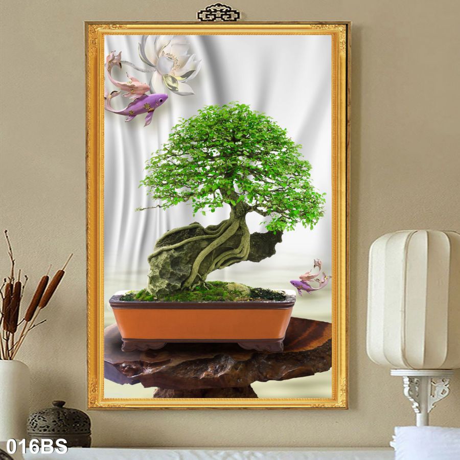 tranh gạch 3d cây bonsai 4