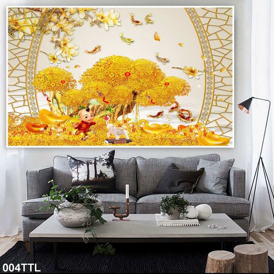 tranh gạch 3d tài lộc 4