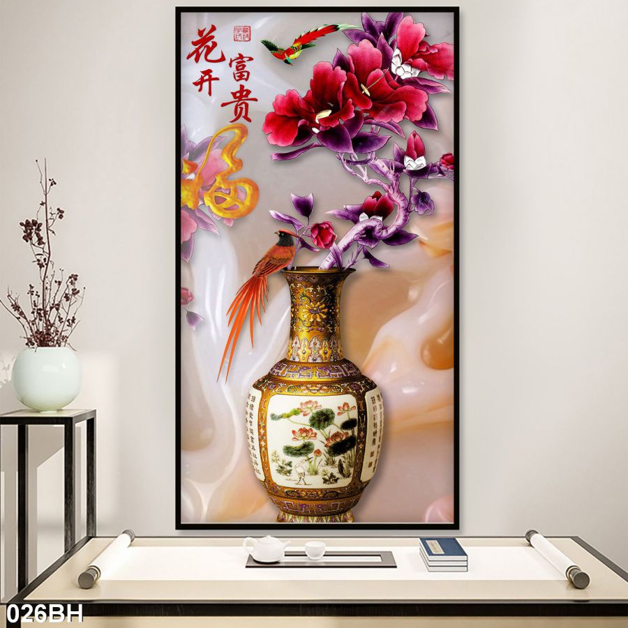 Tranh gạch bình hoa 2