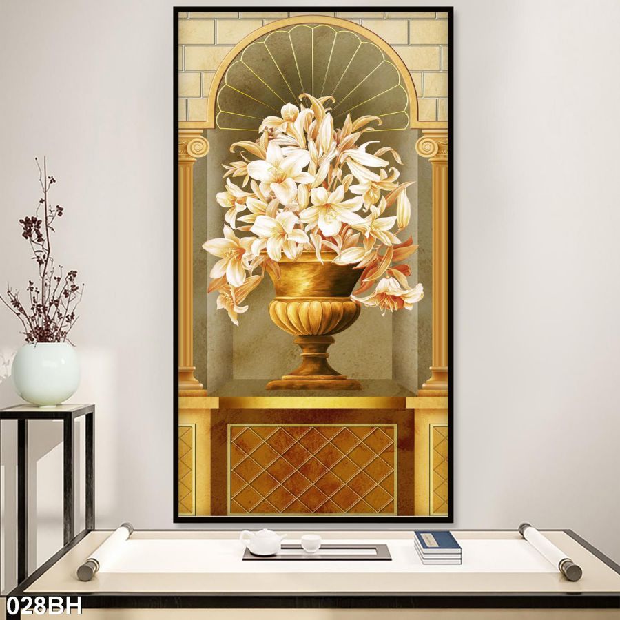Tranh gạch bình hoa 4