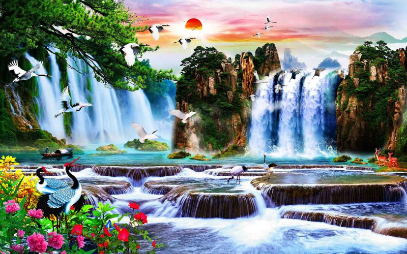 tranh gạch 3d sơn thủy hữu tình 0 1