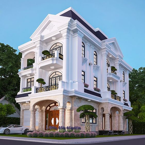mẫu nhà phố tân cổ điển 10