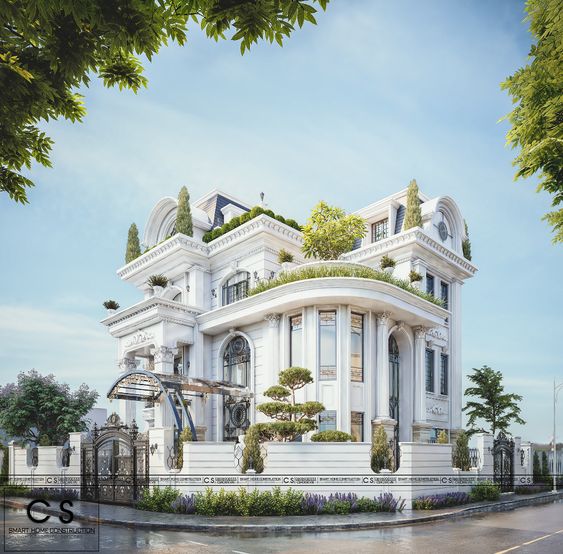 mẫu nhà phố tân cổ điển 5