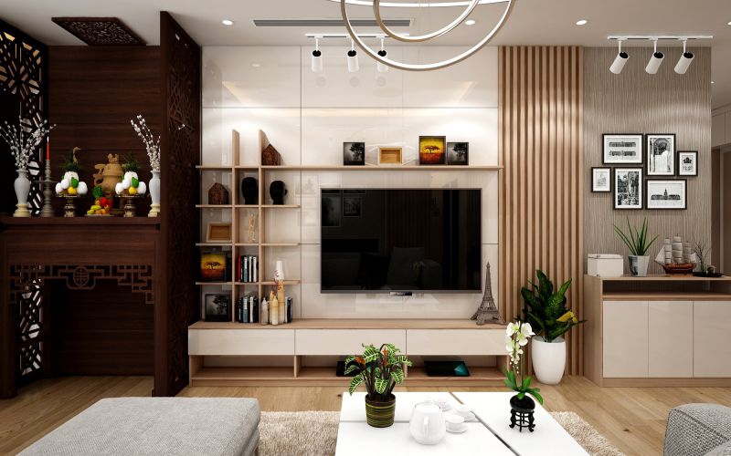 mẫu phòng khách chung cư đẹp 21