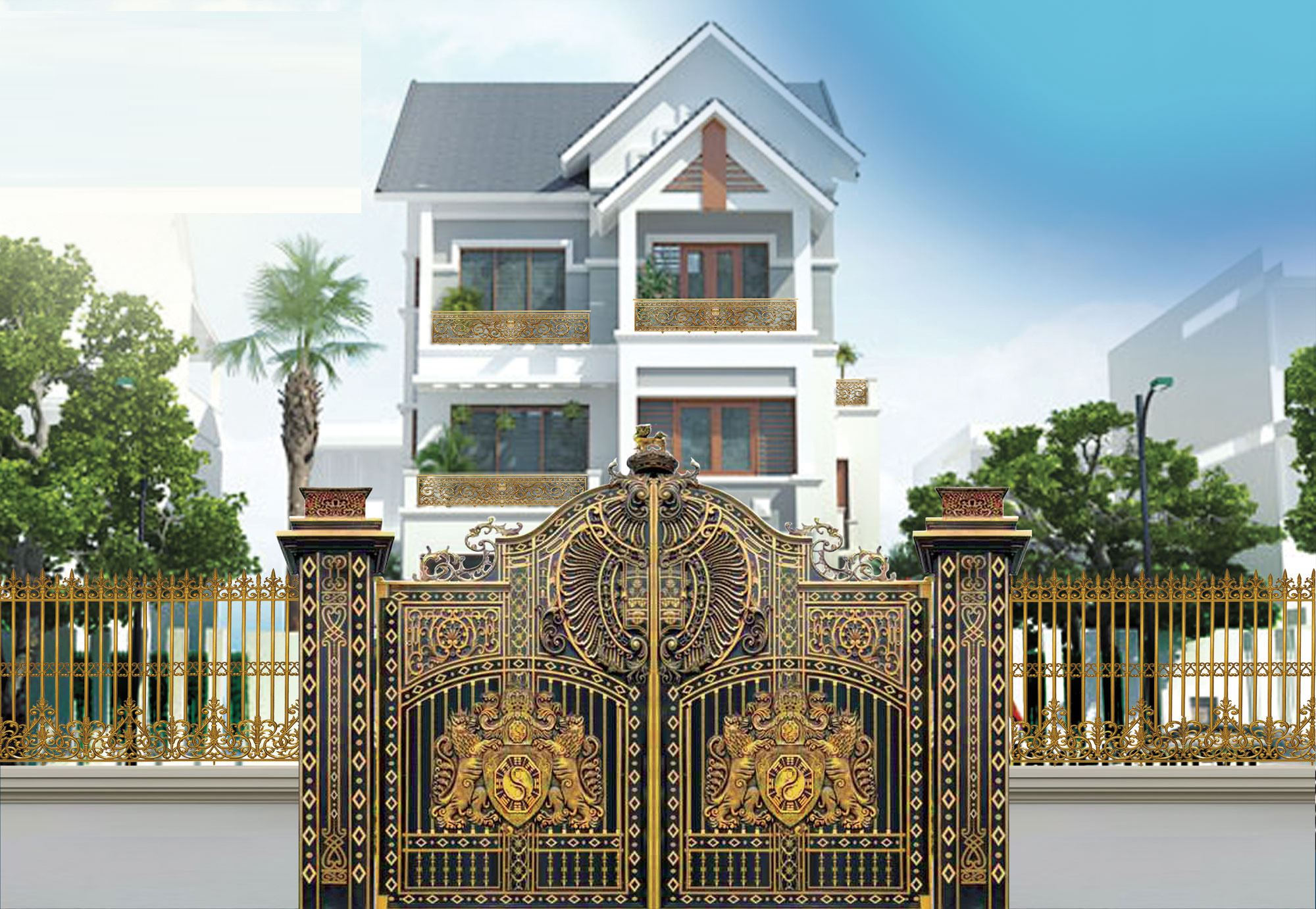 các kiểu cửa cổng sắt đẹp 6