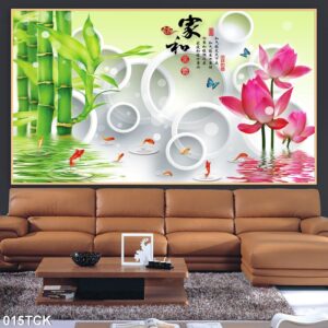 tranh gạch 3d hoa sen 15