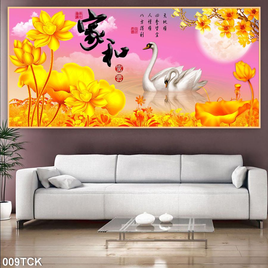 tranh gạch 3d hoa sen 9