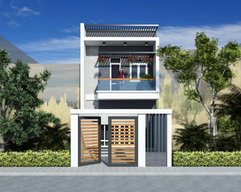 mặt trước nhà 2 tầng đẹp 15
