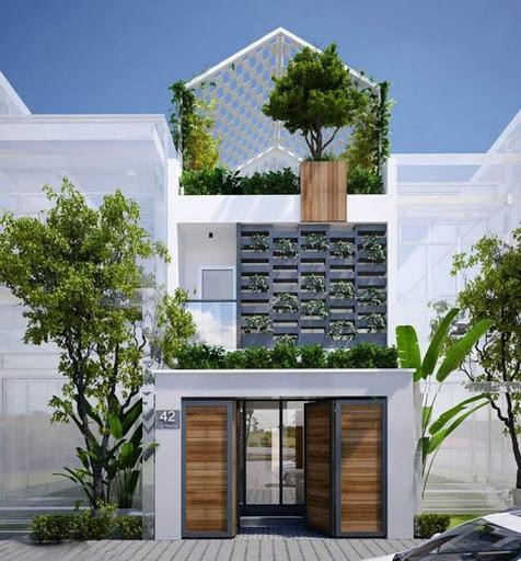 mặt trước nhà 2 tầng đẹp 16