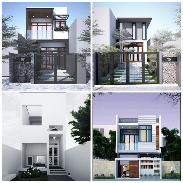 mặt trước nhà 2 tầng đẹp 24