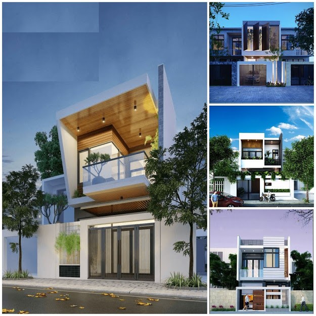 mặt trước nhà 2 tầng đẹp 25