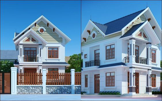 mặt trước nhà 2 tầng đẹp 29