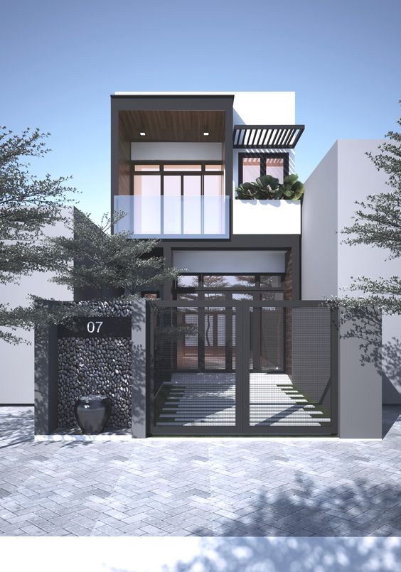 mặt trước nhà 2 tầng đẹp 5