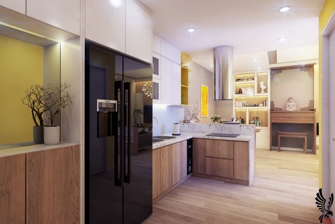 Với thiết kế phòng bếp chung cư hoàn hảo của chúng tôi, bạn sẽ có một không gian ẩm thực tuyệt vời và tiện nghi. Vật liệu cao cấp cùng với những thiết bị đẳng cấp sẽ làm tăng tính thẩm mỹ và tính sử dụng của phòng bếp của bạn. Hãy trang trí không gian phòng bếp của bạn với sự trợ giúp của chúng tôi để trở thành một tiêu điểm nổi bật trong căn hộ của bạn.