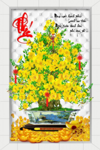 tranh gạch 3d hoa mai