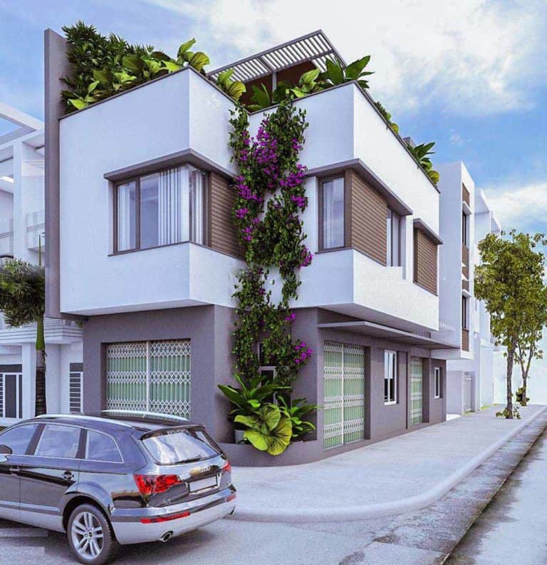 mẫu nhà 2 tầng mặt tiền 8m 14