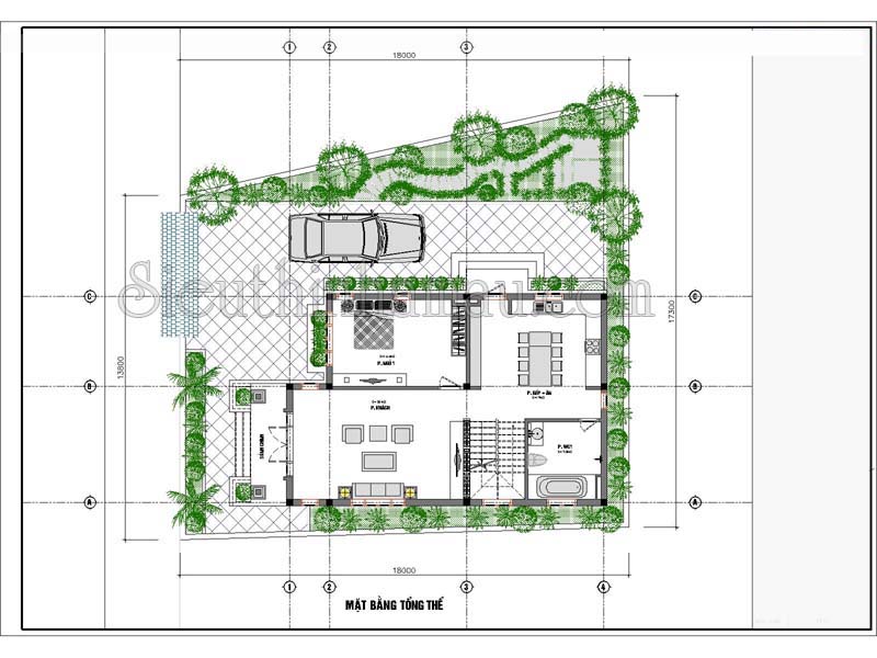 mẫu nhà 2 tầng mặt tiền 8m 2