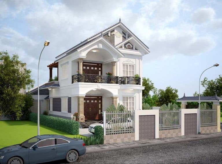 mẫu nhà 2 tầng mặt tiền 8m 22