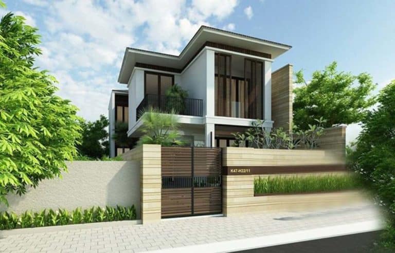 mẫu nhà 2 tầng mặt tiền 8m 5