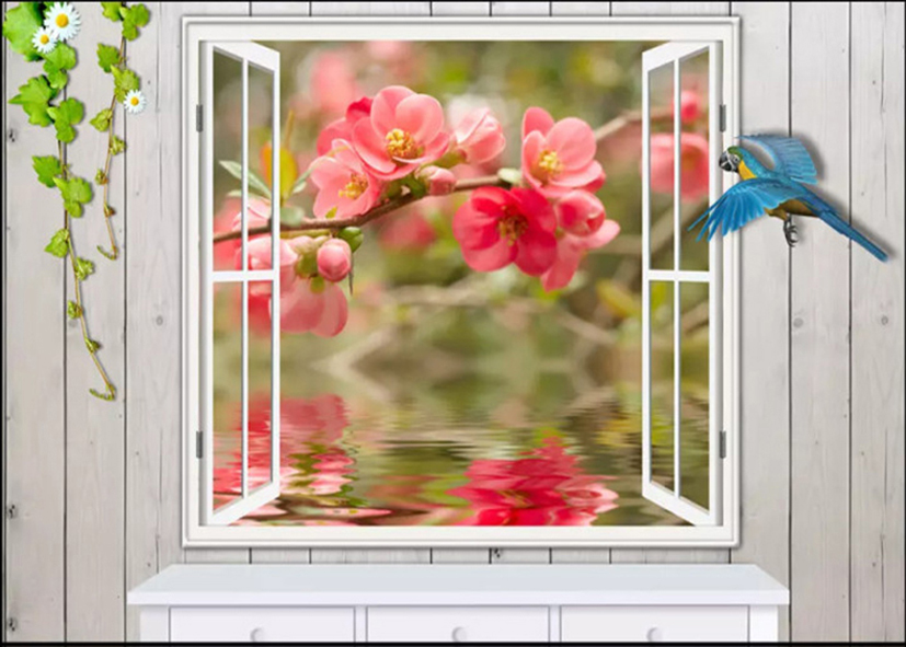 tranh gạch 3d cửa sổ 16