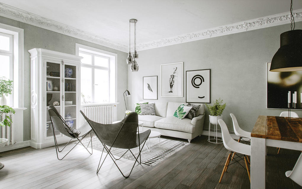 mẫu thiết kế căn hộ 35m2 2 