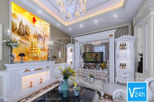 tranh gạch 3d phòng khách 3